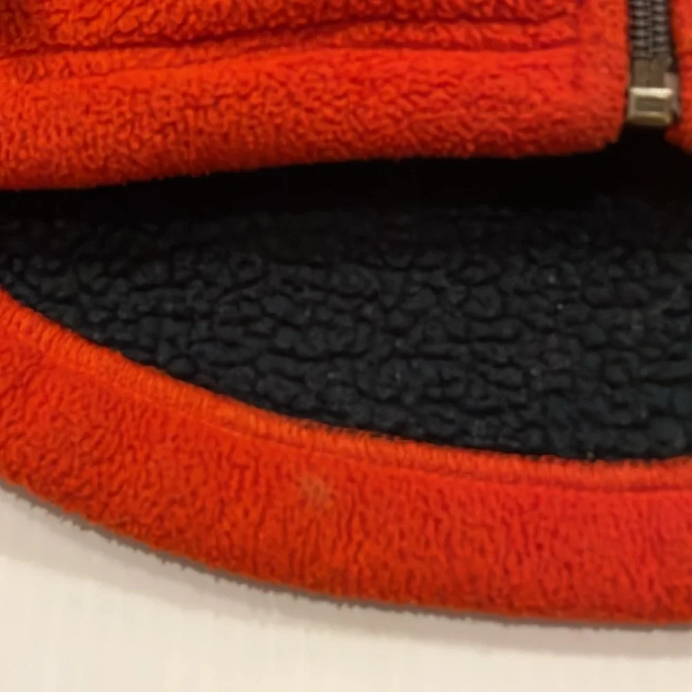 GAP kids mock neck, full zip orange & blue heavy fleece jacket. Boys size XS